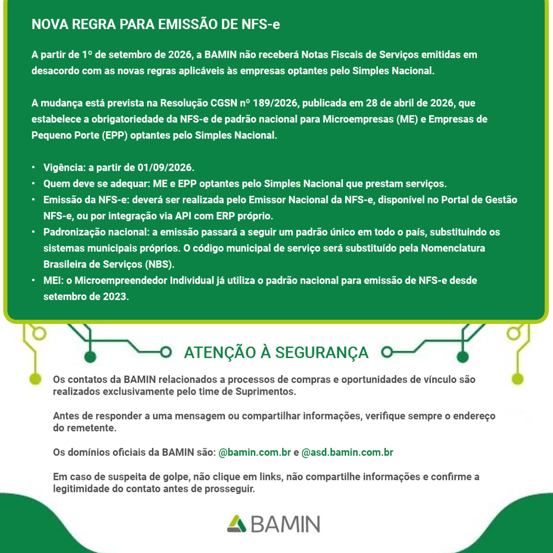 Nova regra para emissão de NFS-e
