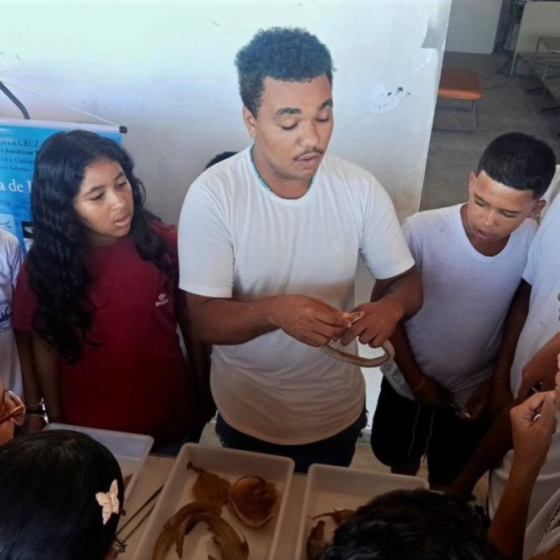 Dinâmica da Fauna Silvestre aproxima estudantes de Serra Grande da biodiversidade marinha